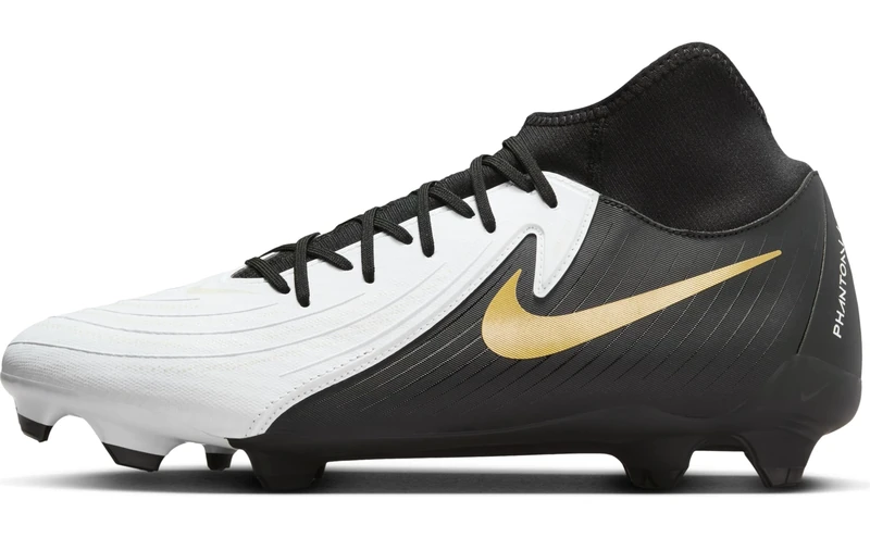Nike Phantom Luna II Academy Fg/Mg Football Shoe White/Black/MTLC Gold Coin 11