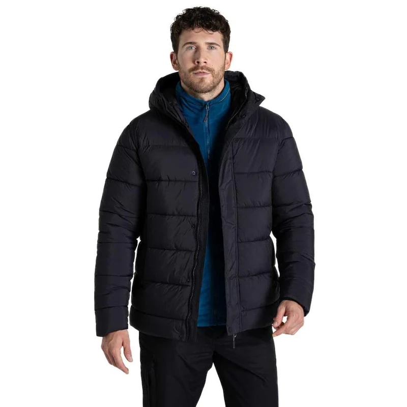 Craghoppers Mens Expert Winter Padded Jacket Rain Coat, Black, S UK