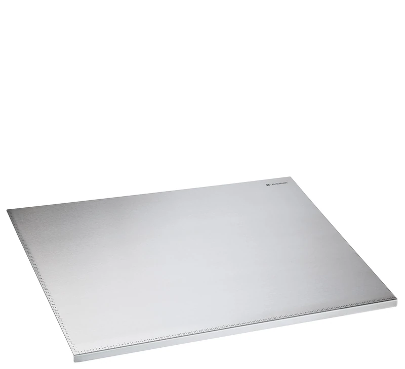 Zassenhaus Kitchen Worktop Stainless Steel 60 x 50 cm with Practical Edge Scale in cm, Stop Edge for Safe Working