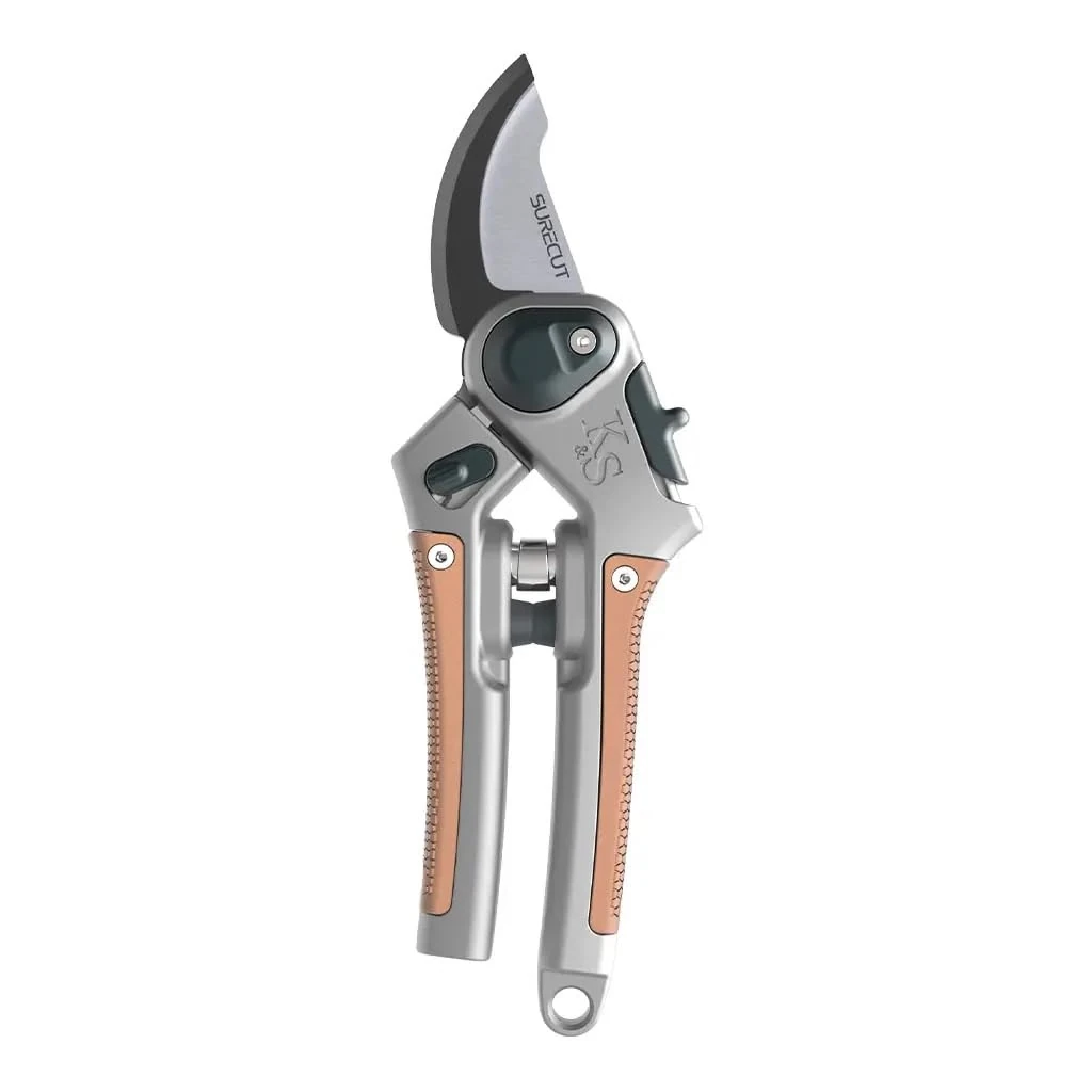 Kent and Stowe Surecut All Purpose Lite Bypass Secateurs, Grey/Copper