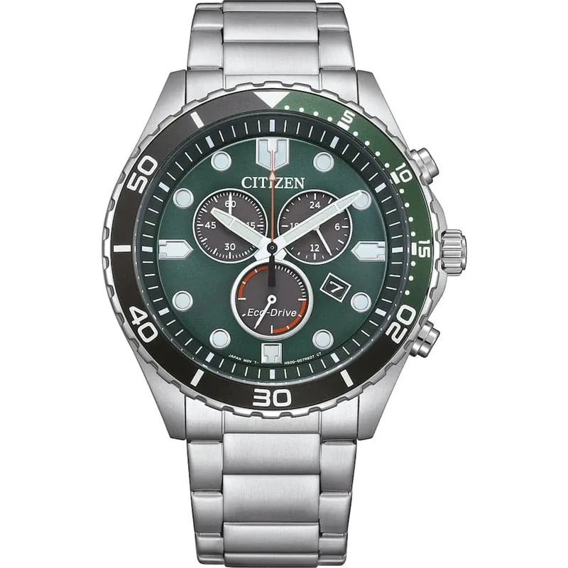 Citizen Men's Chronograph Eco-Drive Watch of Sporty Aqua