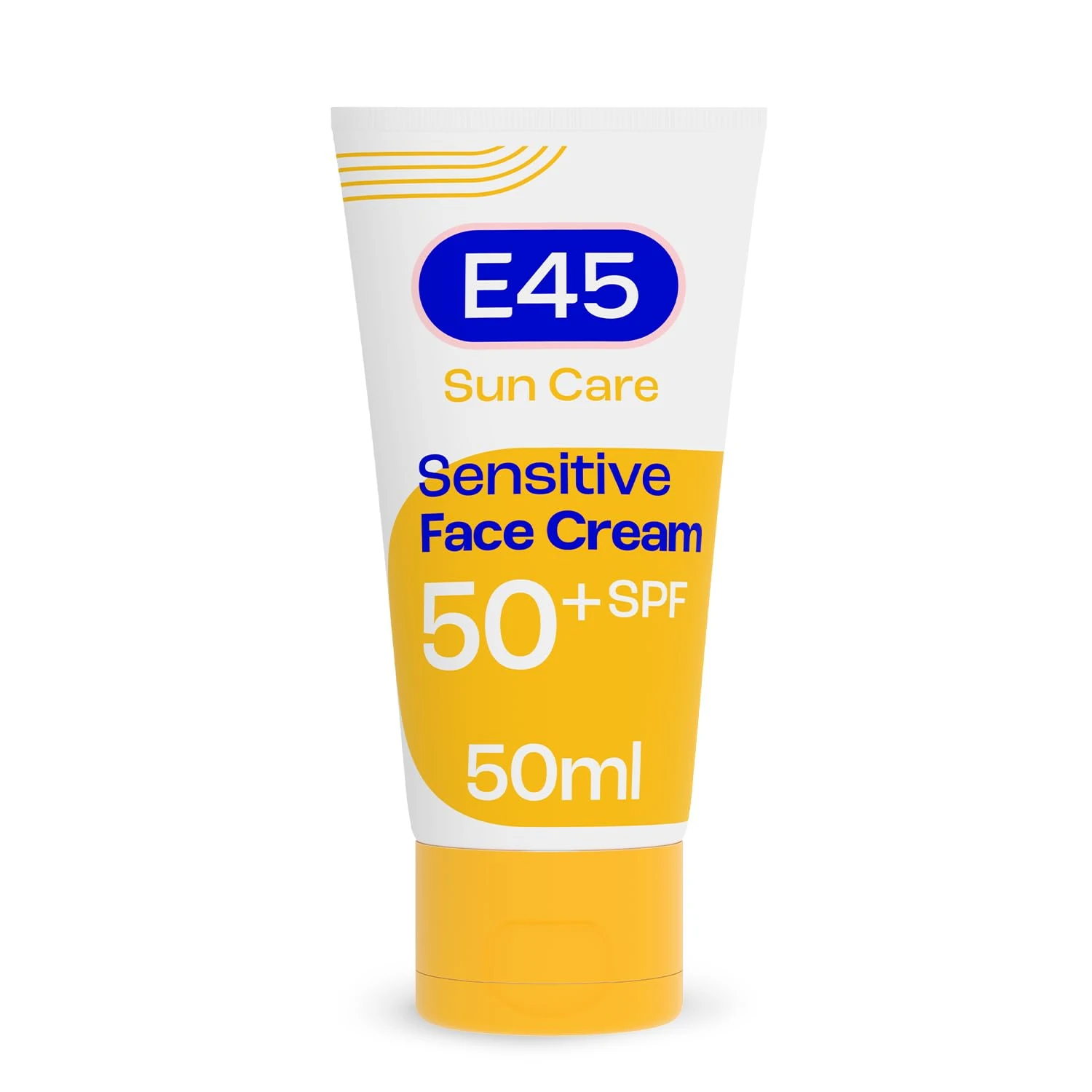 E45 SPF50+ Sensitive Sun Cream for Face with Hyaluronic Acid - UVA and UVB Protection - Fragrance-Free and Dermatologically Tested Sunscreen - Suitable For Dry, Sensitive and Eczema Prone Skin (50ml)