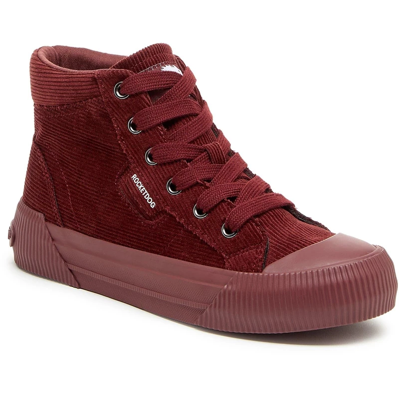 Rocket Dog Cheery Hi Corduroy Women's Burgundy Trainers - UK 8