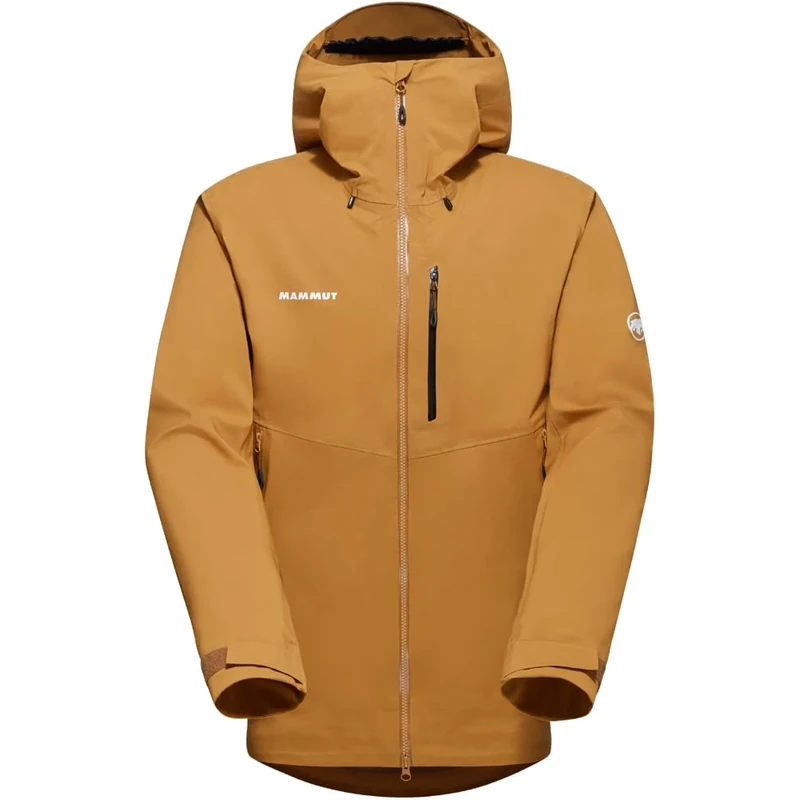 Mammut Alto Guide Series Men's Hardshell Jacket, S, Orange, Hooded Jacket, Functional Jacket, Made from DRYtechnology 3L, Brick-Black, S