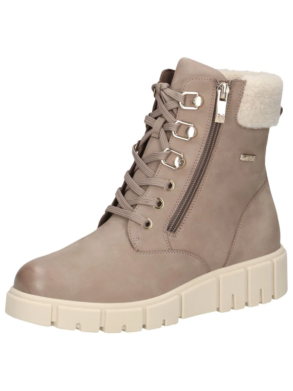 CAPRICE Women's lace-up ankle boots lined water-repellent, Brown (Mud Nubuc), 6 UK