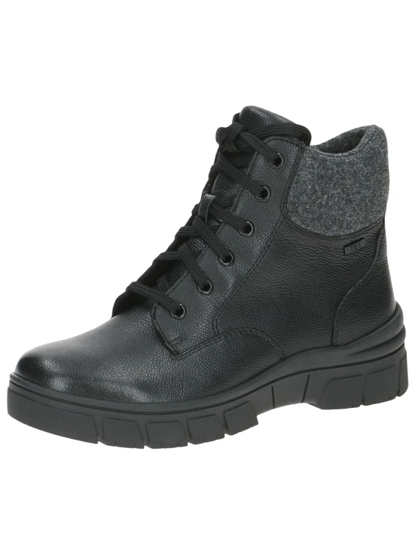 CAPRICE Women's lace-up ankle boots lined water-repellent, Black (Black Nappa), 4 UK