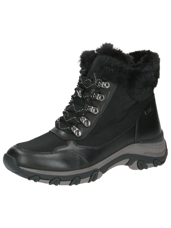 CAPRICE Women's high-top sneakers lined lace-up water-repellent, Black (Black Nappa Co), 4 UK