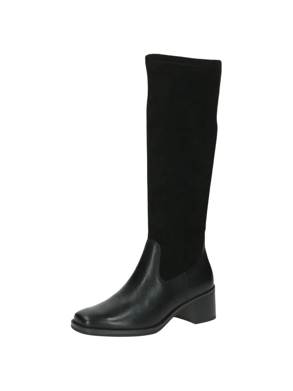 CAPRICE Women's tall heeled boots elegant comfortable, Black (Black Comb), 5.5 UK