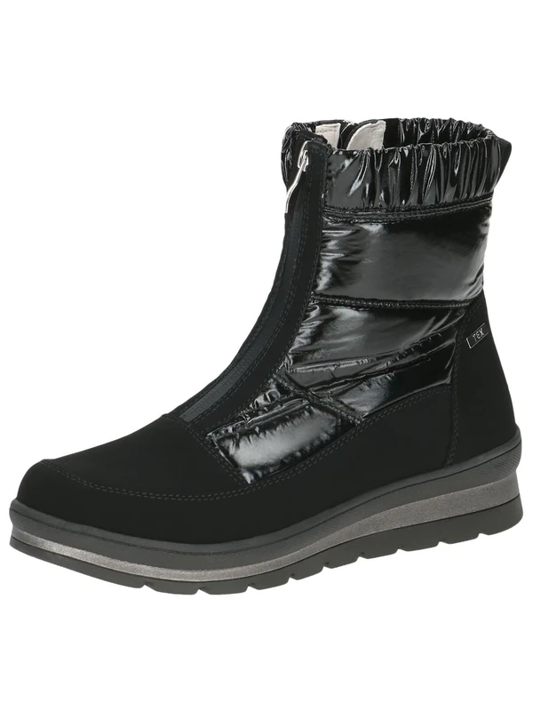 CAPRICE women's winter boots flat vegan water-repellent, Black (Black Comb), 6.5 UK