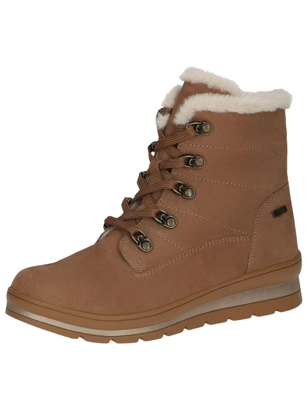 CAPRICE Women's lace-up ankle boots lined water-repellent, Brown (Nut Nubuc), 6 UK