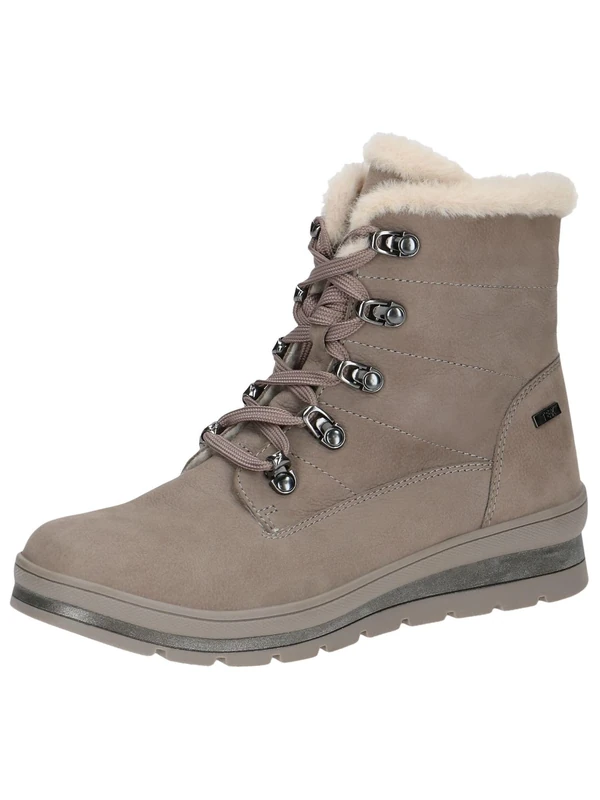 CAPRICE Women's lace-up ankle boots lined water-repellent, Beige (Taupe Nubuc), 8 UK