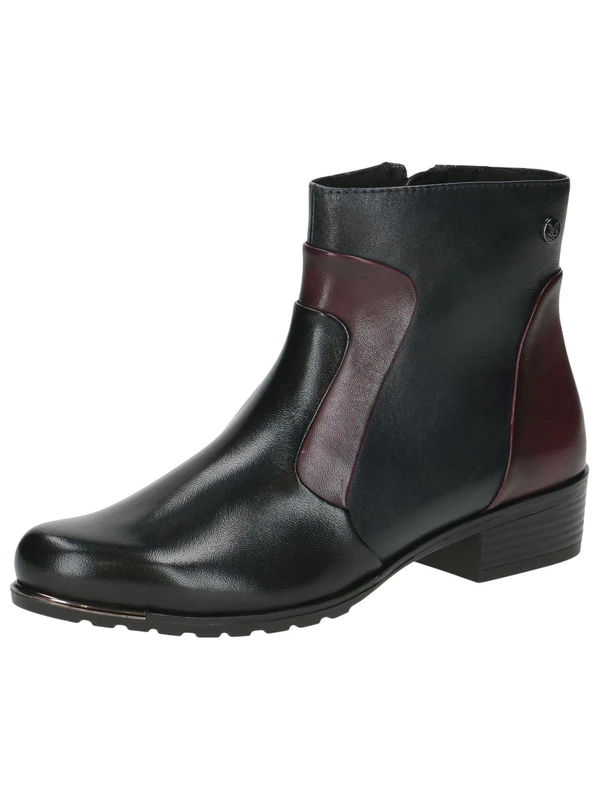 CAPRICE Women's heeled leather ankle boots with zipper, Multicolor (Multi Nappa), 6 UK