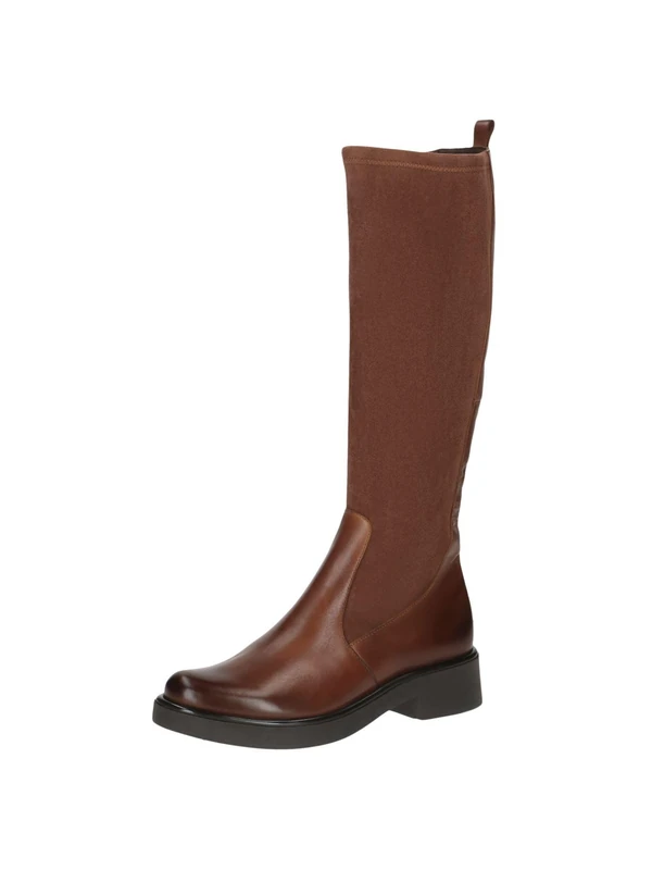 CAPRICE Women Boots with Heel Knee high with Zipper, Brown (Cognac Comb), 3.5 UK