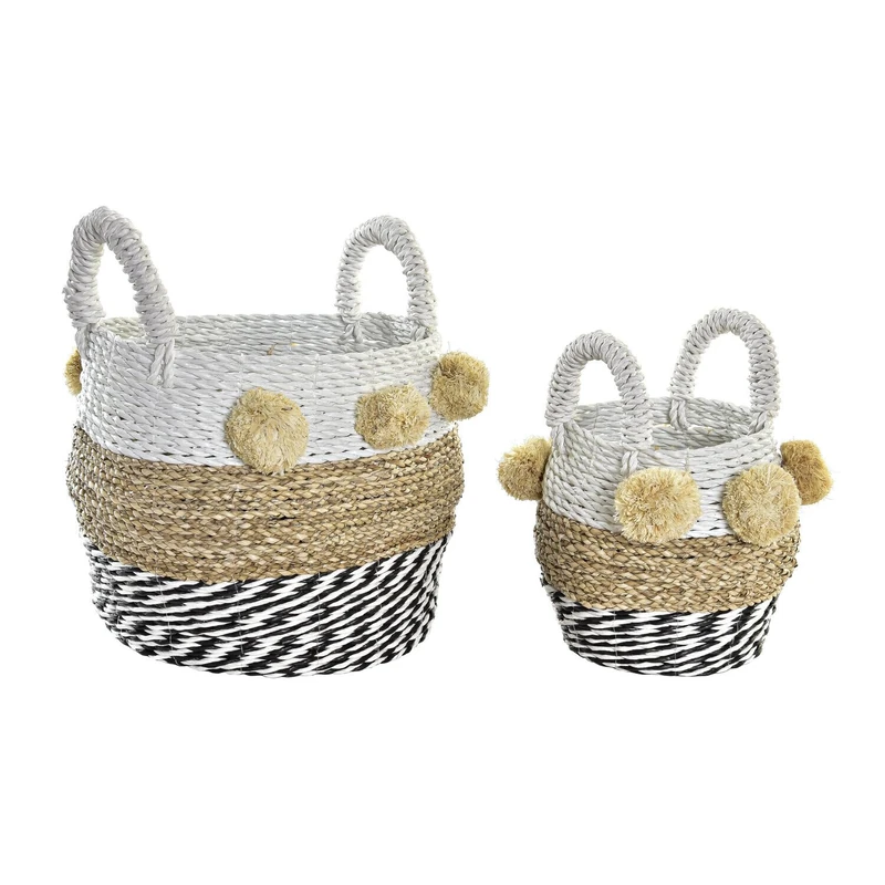 Basket Set of 2 Seagrass 34X33X26 8 Beige