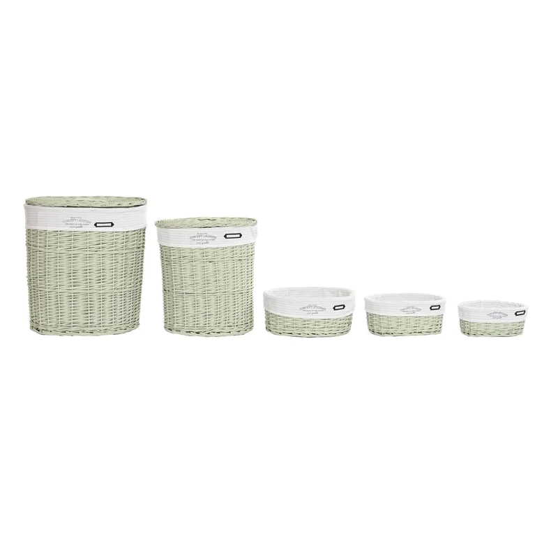 AlexandreHouse Rome Basket Set of 5 Polyester 51 x 37 x 56 cm Green