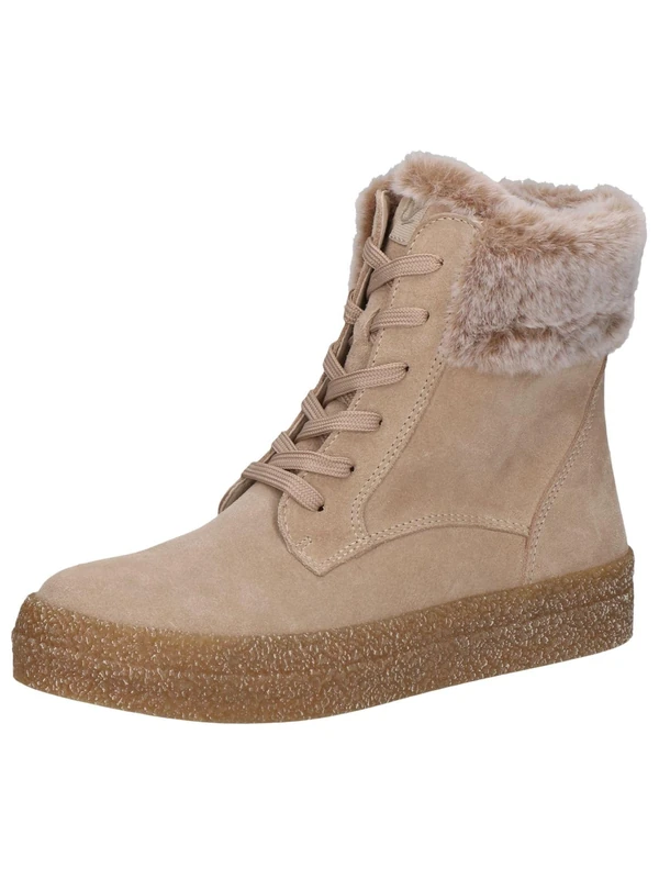 CAPRICE Women's high-top sneakers lined lace-up comfortable, Beige (Sand Suede), 5 UK - Image 1