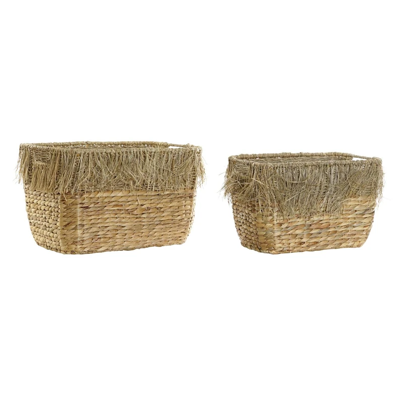 Basket Set of 2 Junco 40X30X26 FLECOS Natural Brown