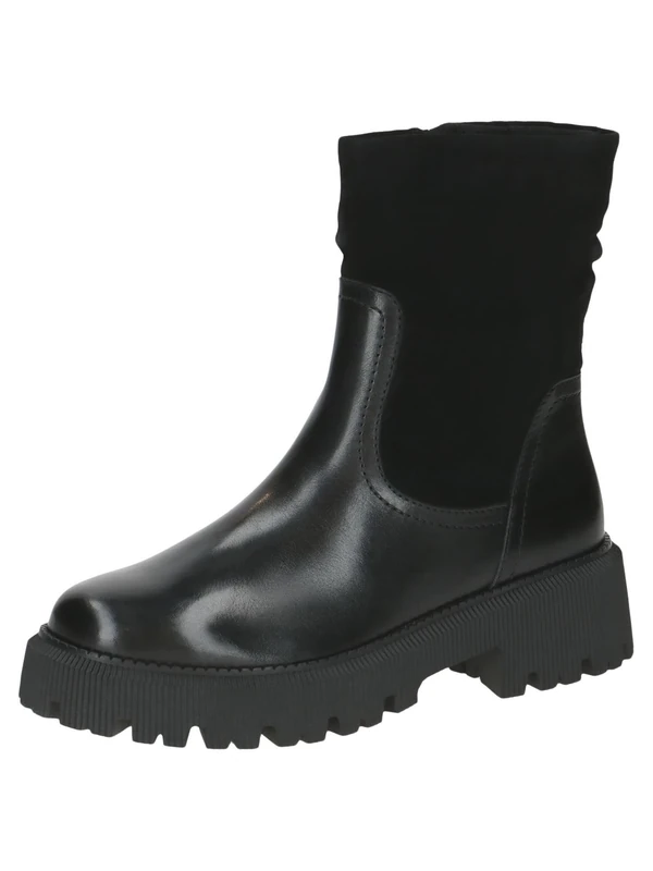 CAPRICE Women's Leather Lined Winter Boots Without Heel, Black (Black Comb), 3.5 UK