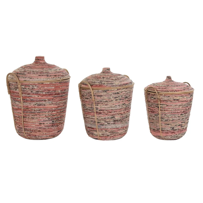 AlexandreHouse Basket Set of 3 Rattan 51 x 51 x 67 cm Meloton