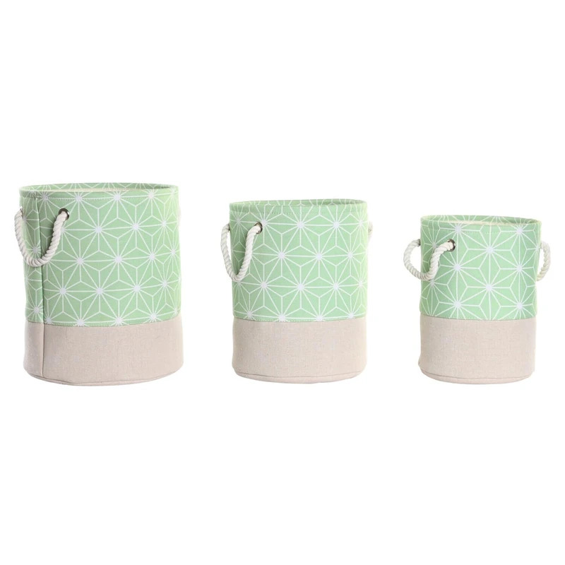 Basket Set of 3 Polyethylene EVA 30X30X35 8 Geometric