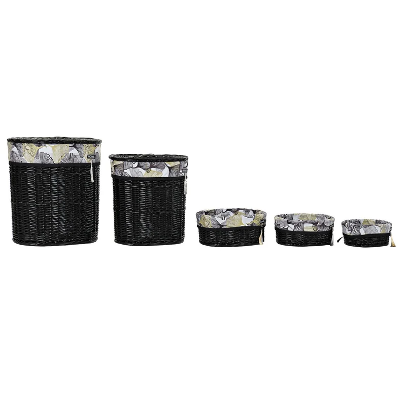 Basket Ropa Set 5 Pieces Algodon 51 x 37 x 56 cm Black