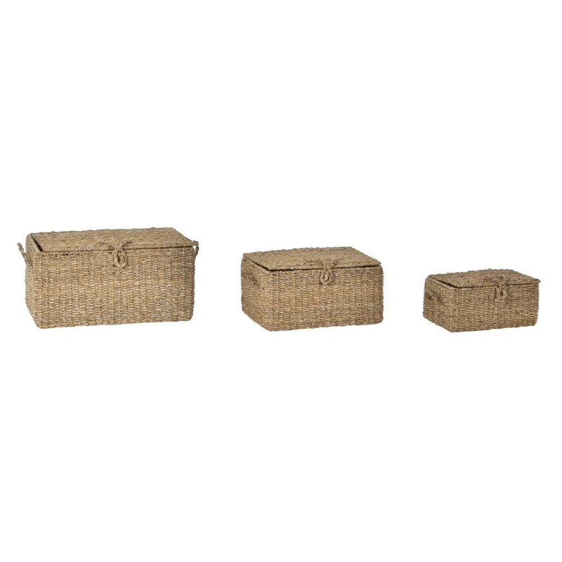 Basket Set of 3 Seagrass Hierro 50 x 34 x 25 cm Natural