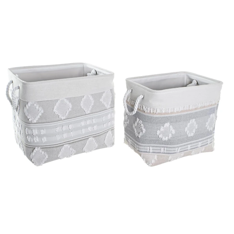 Basket Set of 2 Algodon 45 x 35 x 40 cm Grey