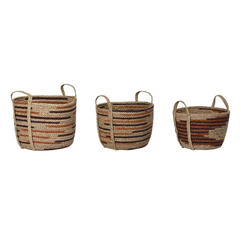 Basket Set of 3 Seagrass 38 x 38 x 41 cm Natural