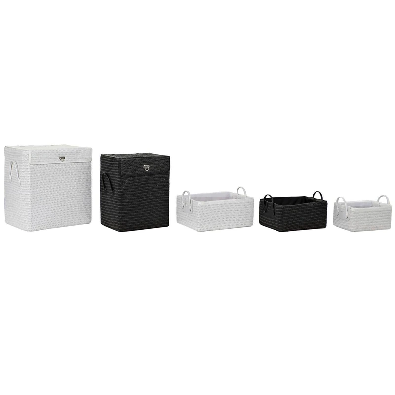 Basket Set of 5 PP 45X34X49 White