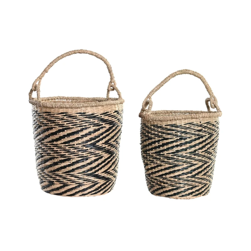 Basket Set of 2 Seagrass 35X35X36 18 Natural - Image 1