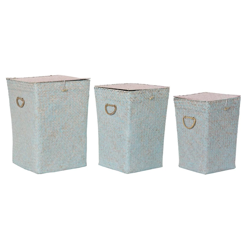 Basket Set of 3 Polyester Fibre 37 x 37 x 50 cm Boho