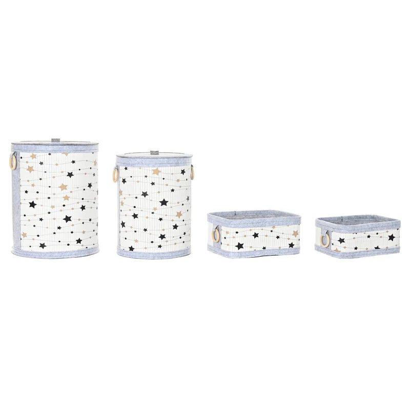 Basket Set of 4 Bamboo Fields 36 x 36 x 50 cm Estrellas - Image 1
