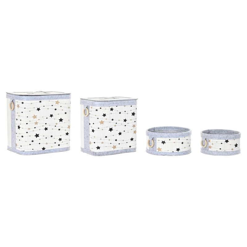 Basket Set of 4 Bamboo Fields 41 x 31 x 42 cm Estrellas