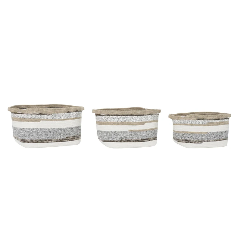 Basket Set of 3 Algodon Yute 36 x 30 x 24 cm Grey