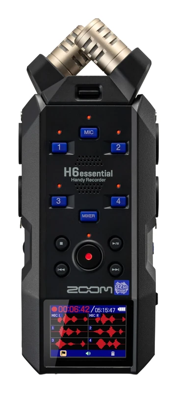 ZOOM H6essential Handy Recorder – Portable 32-Bit Float Audio Recorder with 6-Track Recording – Ideal for Podcasts, Music, Film Sound – Black