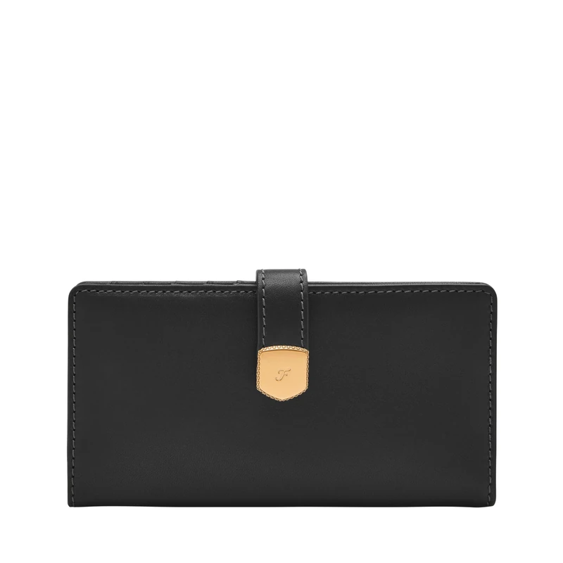 FOSSIL Women's Lennox Tab Wallet, Black