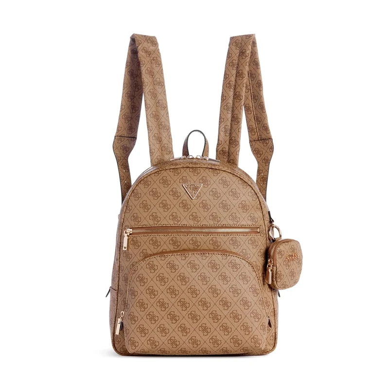 GUESS Women's Power Play, Large Tech Backpack, Latte Logo, One size
