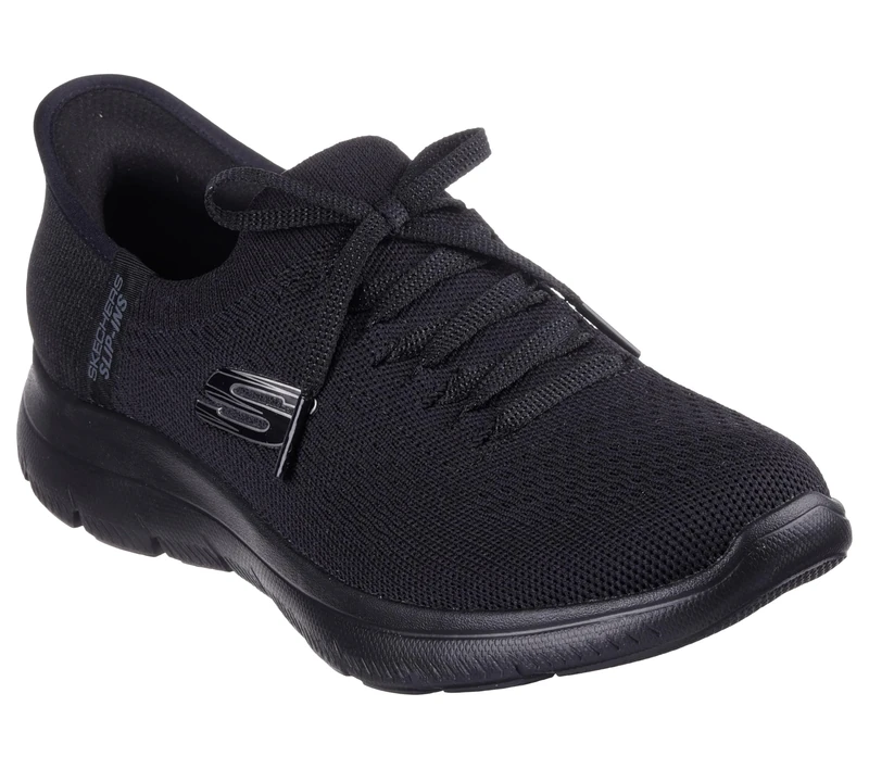 Skechers Women's Summits New Daily Trainers, Black Knit/Gunmetal Trim, 4.5 UK