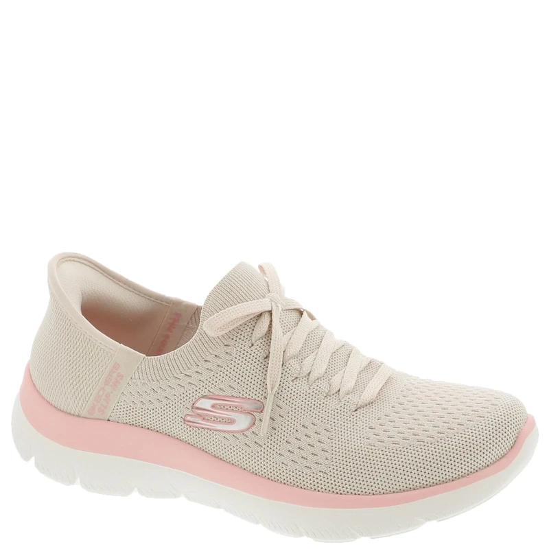 Skechers Women's Summit New Daily Hands Free Slip-ins Sneaker, Ntpk=Natural/Pink, 6