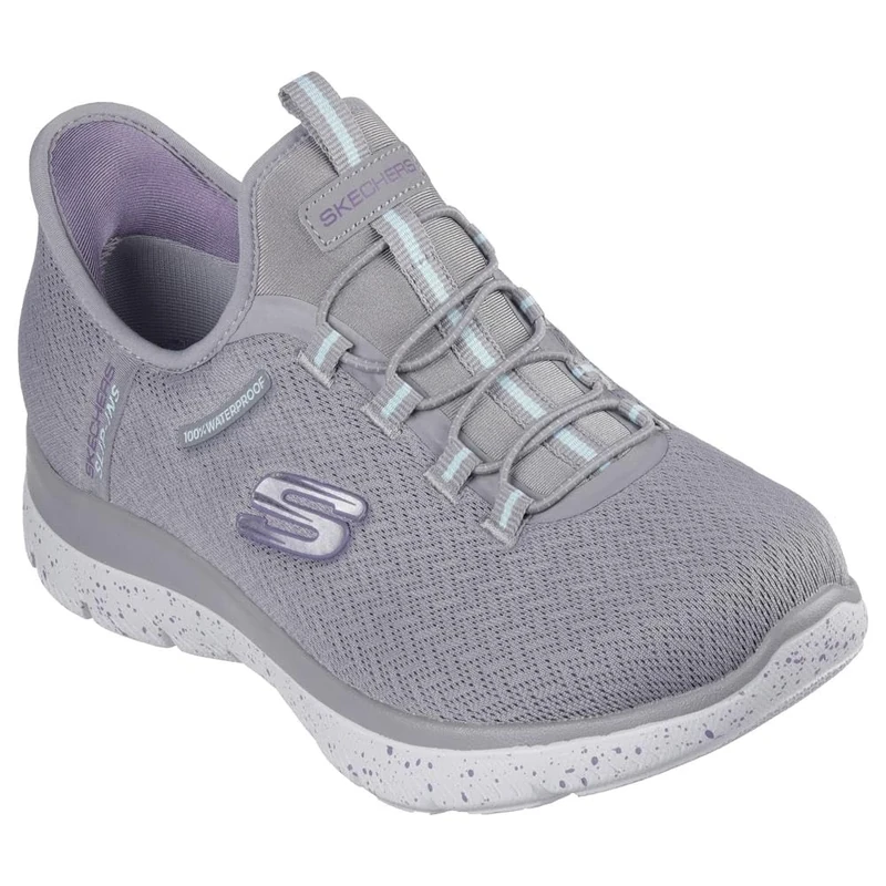 Skechers Womens Waterproof Hands Free Slip-ins Summits - Best Choice, Gyaq=Grey/Aqua, 9.5 - Image 1