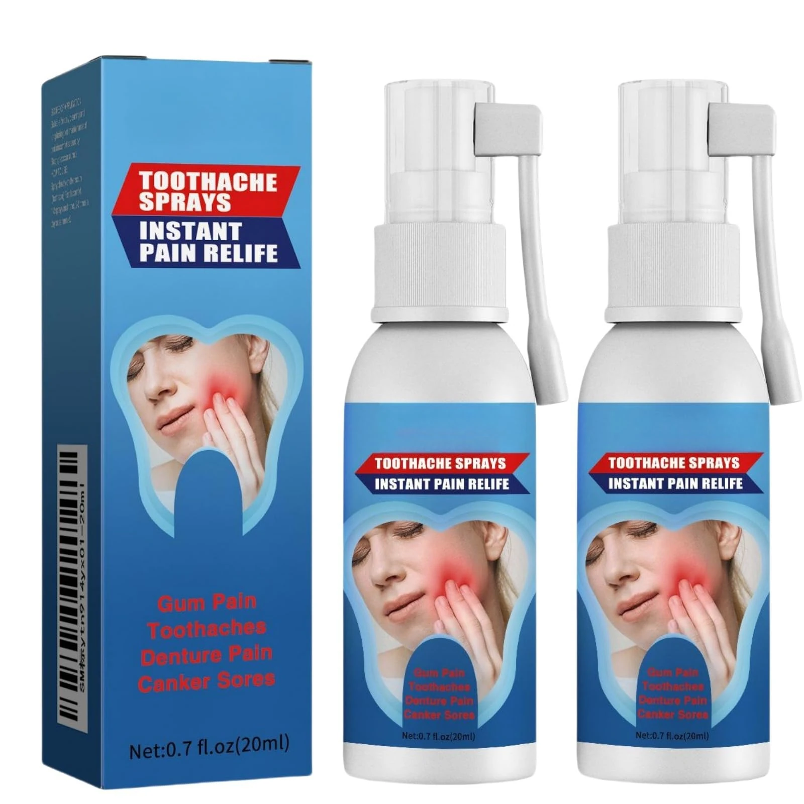 2pcs Toothache Relieving Spray,Herbal Oralcare Spray,Toothache Pain Relief,Dental Pain Relief Spray,Toothache Pain Relief for Adult,Instant Teeth Treatment Relief,Strong Pain Relief for Toothache