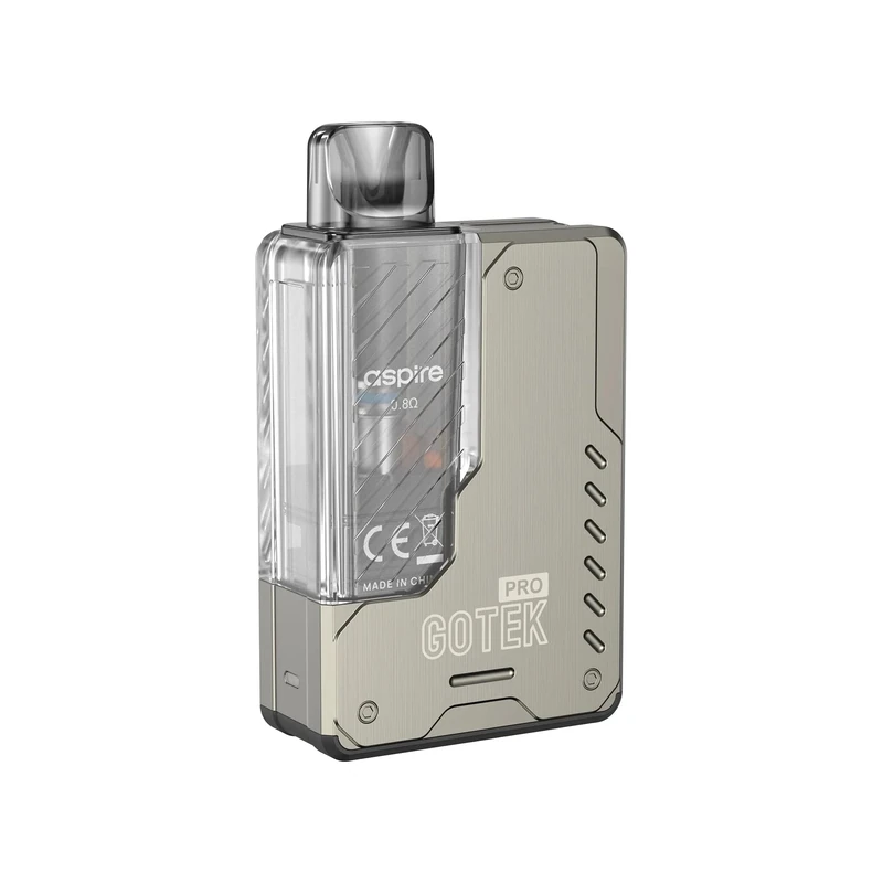Aspire Gotek Pro Vaping Kit, Premium, Compact, Superior Performance, Improved Battery Life, 2mL, Refillable, Rechargable, E Cigarette, E Cig, Aspire Vaping, Starter Kit, No Nicotine (Titanium)