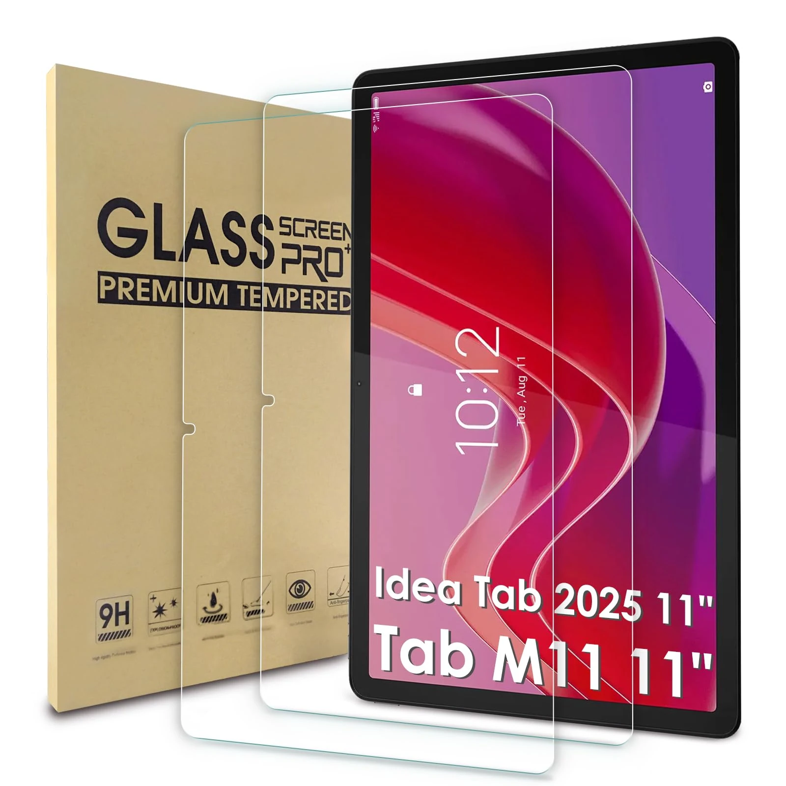 WD&CD 2 Pack Screen Protector Compatible with Lenovo Tab M11 / Lenovo Idea Tab 11 Inch, Tempered Glass Film Anti Scratch Anti BubbleHigh Definition
