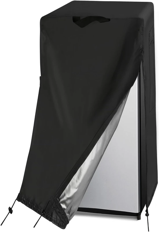 Guisong Fridge Cover, Waterproof Dustproof Fridge Cover to Protect Upright Freezers and Beverage Refrigerators Suitable for Cold Storage, 91.5 x 76 x 180.5 cm (W x D x D)