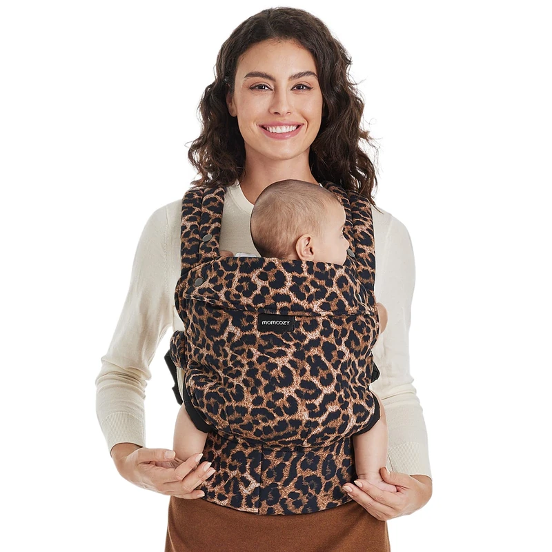 Momcozy Baby Carrier for 3-24M/3.2-20kg, Waist 64-127cm, Cotton Leopard