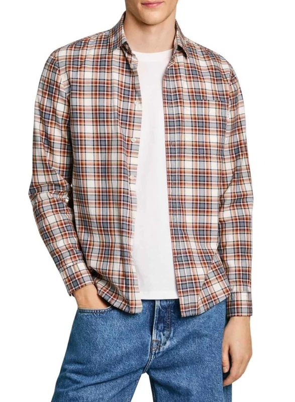 Pepe Jeans Men's Macberth, Shirt, Orange, M