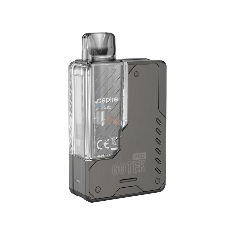 Aspire Gotek Pro Vaping Kit, Premium, Compact, Superior Performance, Improved Battery Life, 2mL, Refillable, Rechargable, E Cigarette, E Cig, Aspire Vaping, Starter Kit, No Nicotine (Gun Metal)