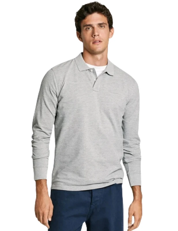 Pepe Jeans Men's New Oliver Gd Ls, Polo, Grey, XL