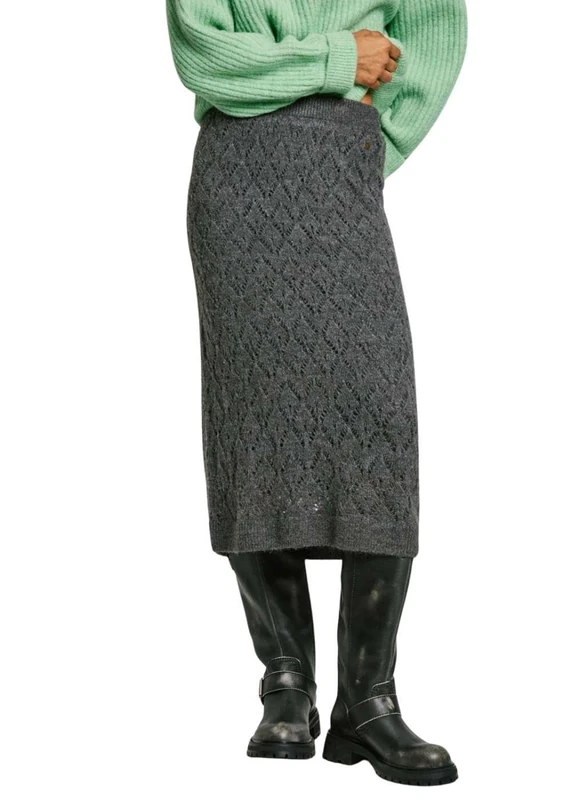 Pepe Jeans Women's Hailey Skirt, Grey (Dark Grey Marl), S