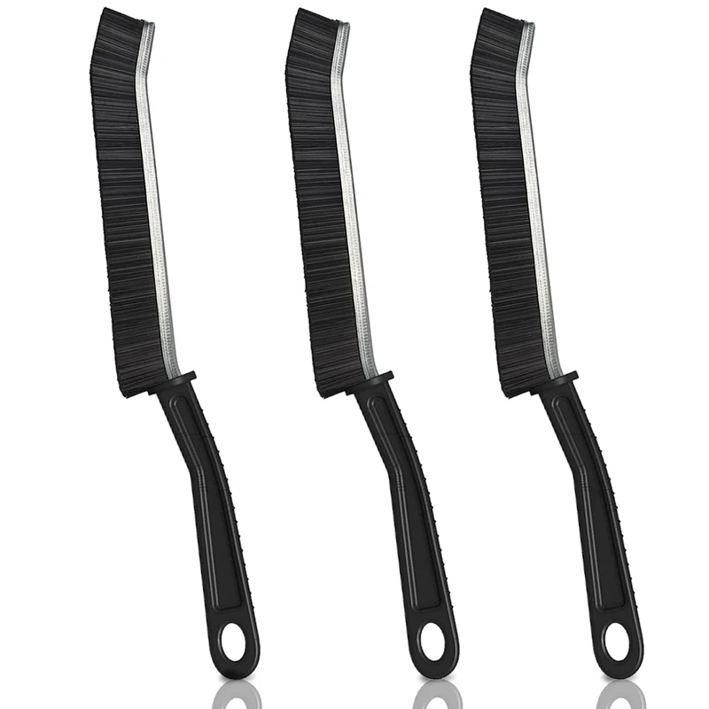 YAGE Crevice Cleaning Brush, Bathroom Tile Groove Gap Cleaning Brush Hand Held Long Handle Cleaning Tool, Home Kitchen Groove Gap Window Door Track Tile Groove Bristle Crevice Cleaning(3pcs）